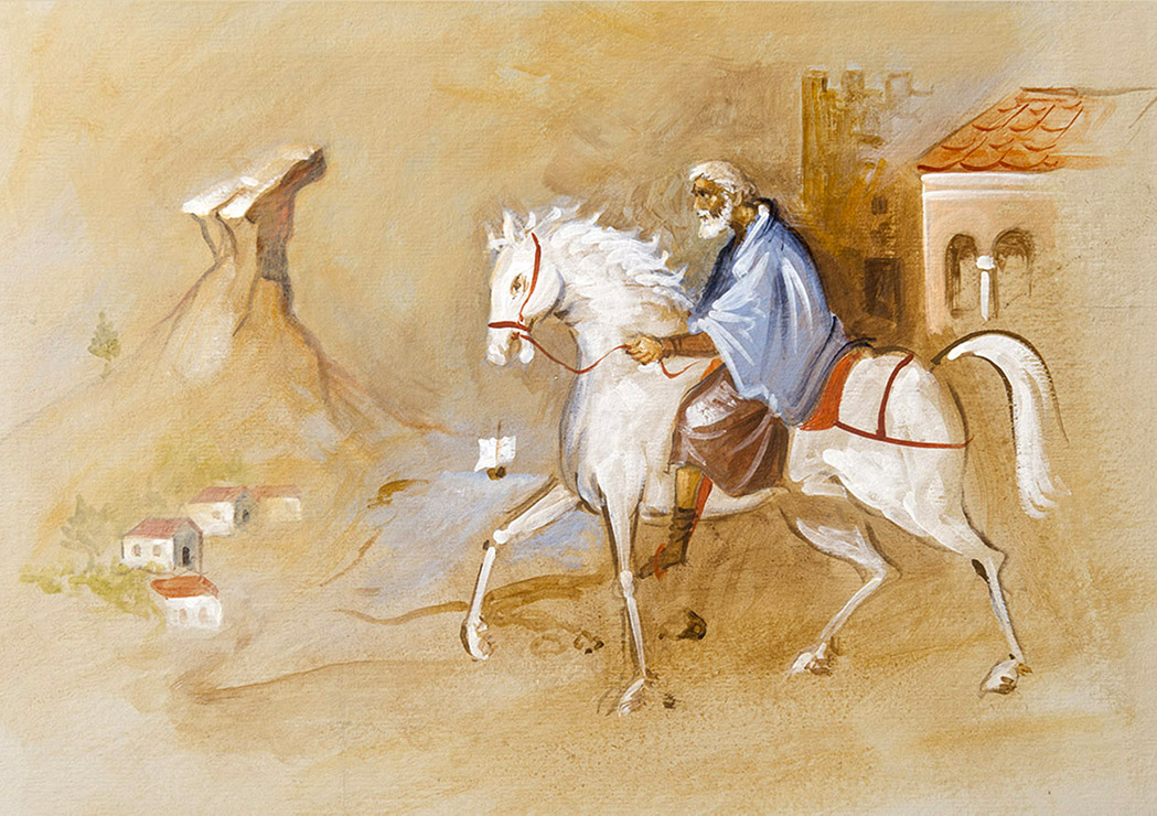 o vasilias me to aspro alogo