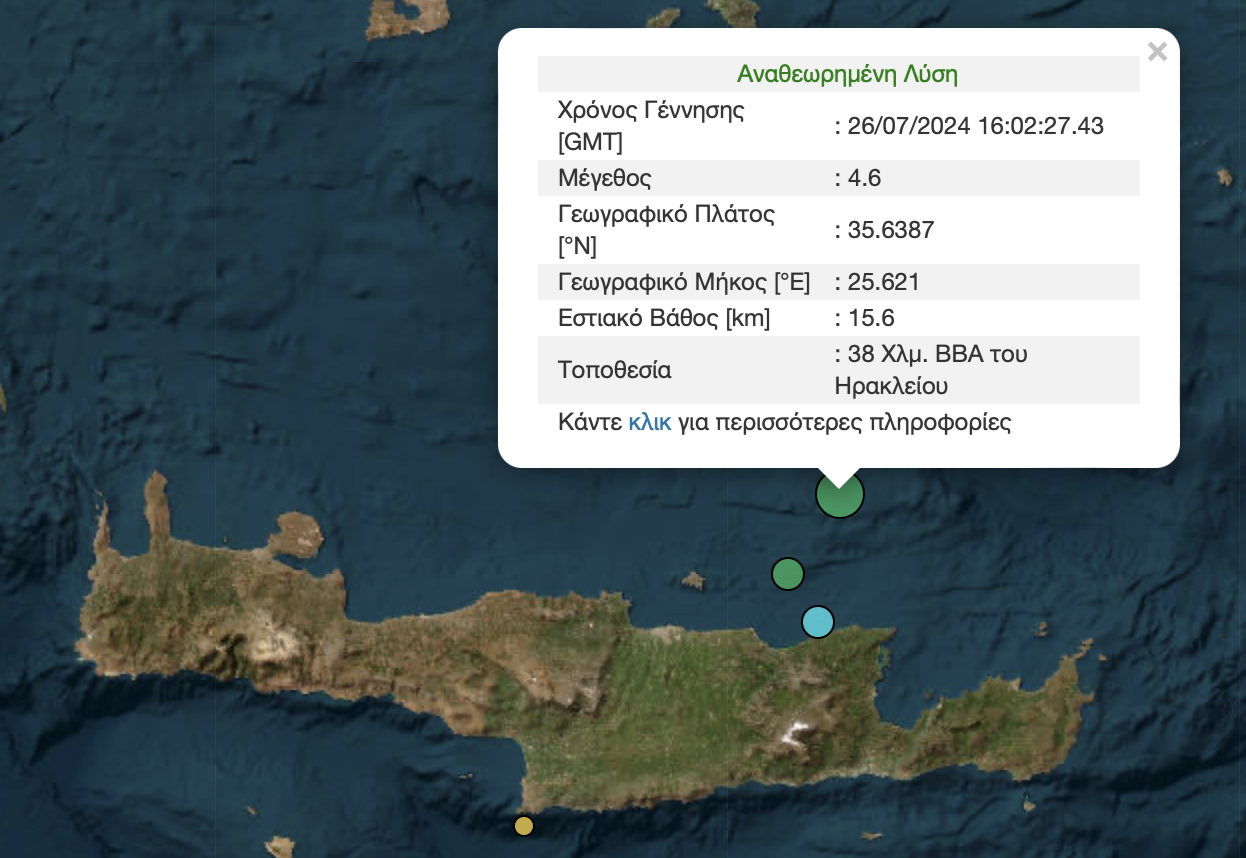 Σεισμος Ηρακλειο