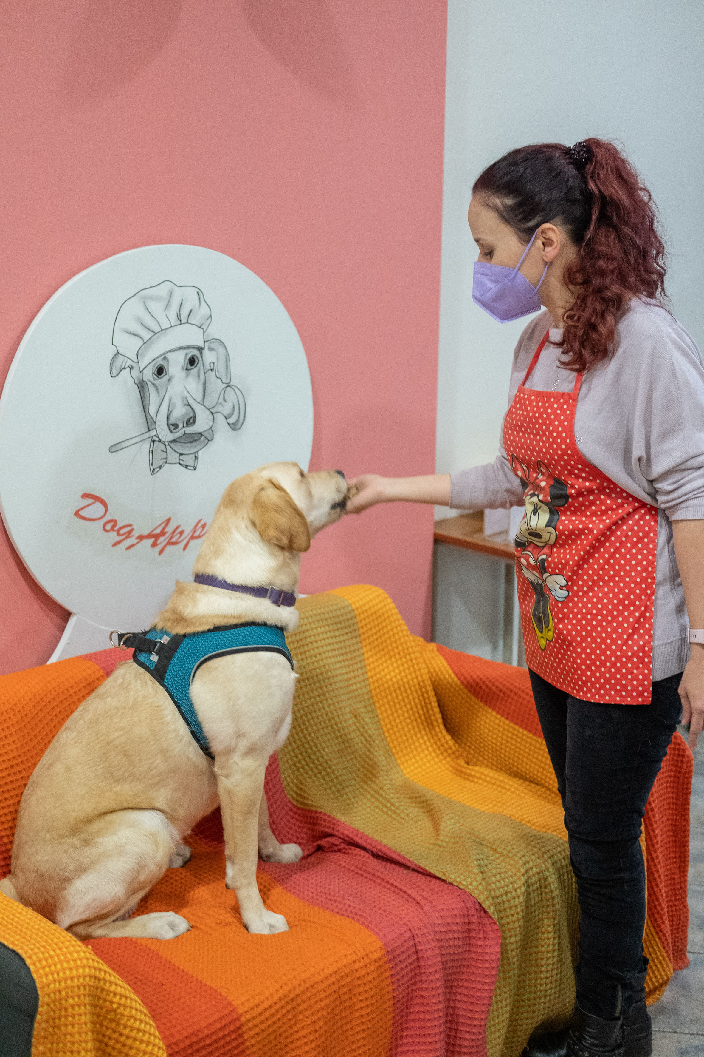 Η Ιωάννα Φαρμάκη μαζί με μια σκυλίτσα