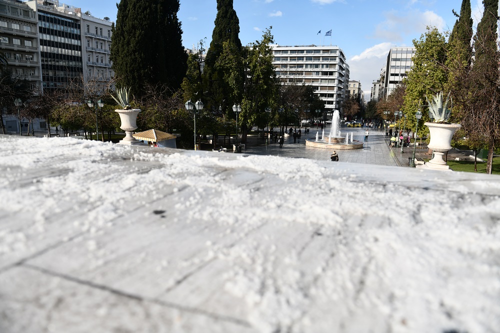 Αθήνα κέντρο χιόνια
