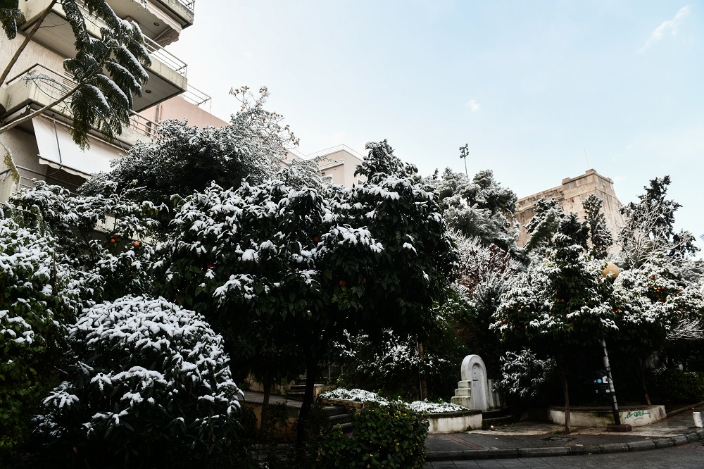 Αθήνα κέντρο χιόνια