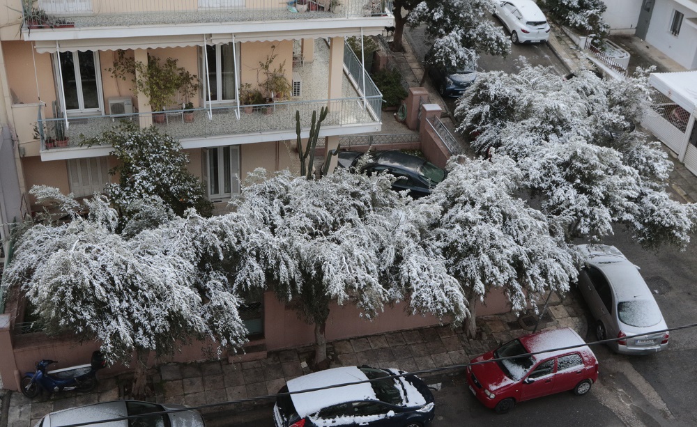 Αθήνα κέντρο χιόνια