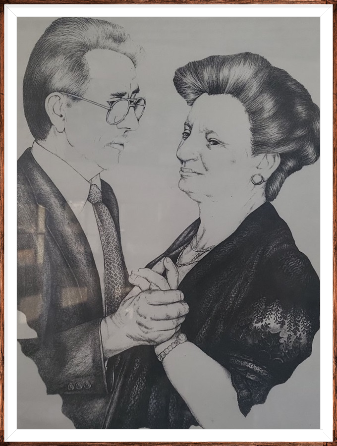 Γιώργος και Γιάννα Τζωράκη σκίτσο