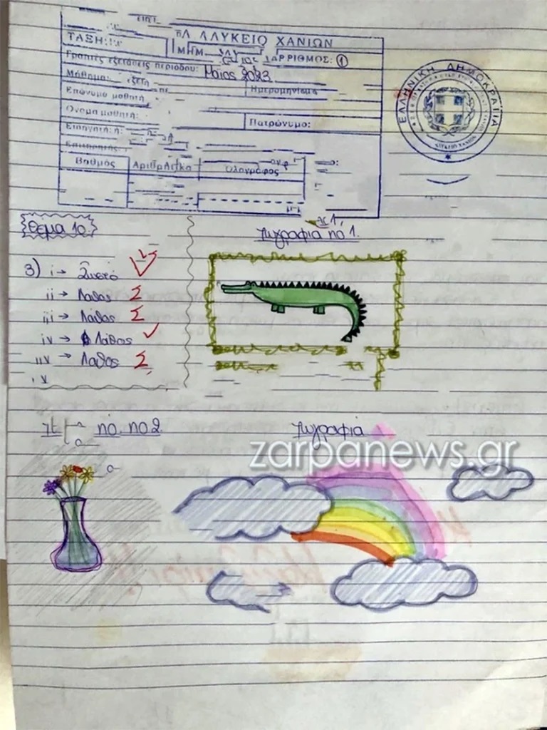 γραπτό εξετάσεις ζωγραφιά λύκειο χανιά