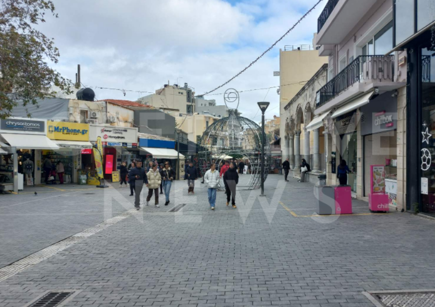 Ανοικτά τα καταστήματα στο Ηράκλειο - Υποτονική η κίνηση - Δείτε φωτογραφίες