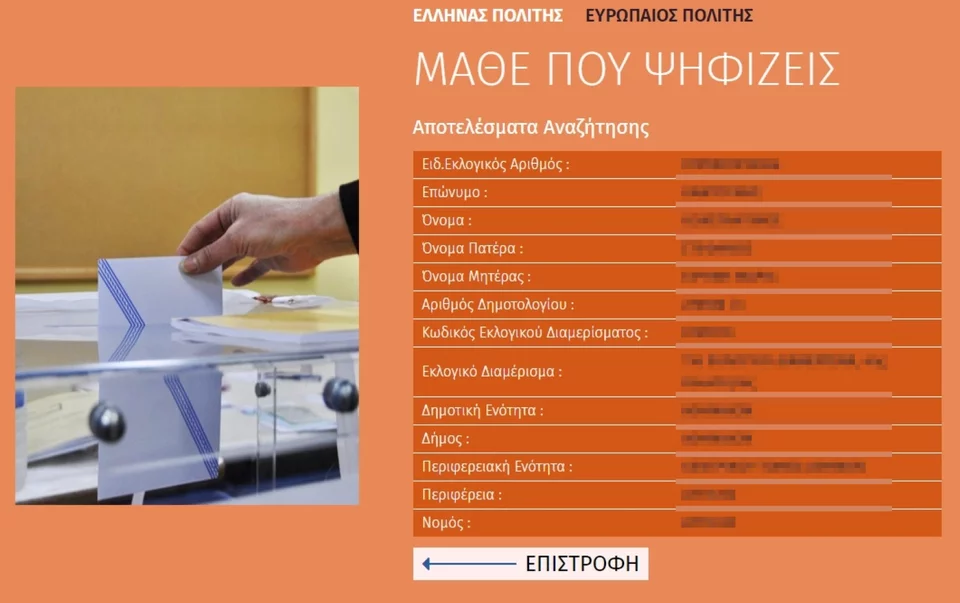 Μάθε που ψηφίζεις