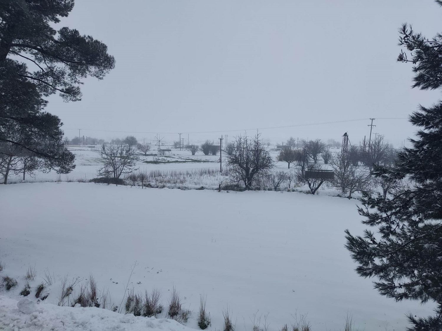 Πινακιανό Οροπέδιο Λασιθίου χιόνια