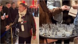 Ο Γιώργος Μαζωνάκης κέρασε σφηνάκια το κοινό του... για να τους ζεστάνει, δείτε βίντεο