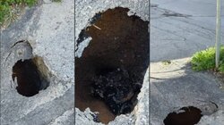 Ηράκλειο: Τεράστια τρύπα στη μέση του δρόμου “απειλεί” πεζούς και οδηγούς!