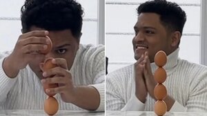 Όταν η βαρύτητα πηγαίνει περίπατο: Στερέωσε 4 αυγά σε στήλη!