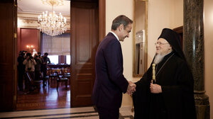 Η συνάντηση Μητσοτάκη με τον Οικουμενικό Πατριάρχη