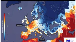 Ακραίες θερμοκρασιακές διαφορές χθες, μεταξύ Δυτικής και Ανατολικής Ευρώπης