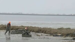 Η άμπωτη στο Θερμαϊκό αποκάλυψε έναν υποθαλάσσιο σκουπιδότοπο