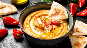 Χούμους από ψητή κόκκινη πιπεριά