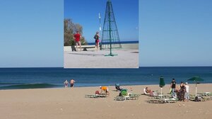 Βουτιές και ηλιοθεραπεία δίπλα... σε χριστουγεννιάτικα δέντρα!