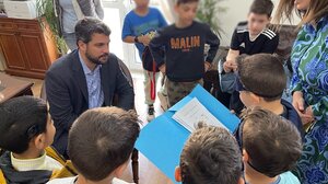 Στο Δήμαρχο Χανίων, Παναγιώτη Σημανδηράκη οι μαθητές του Δημοτικού Σχολείου Φρε