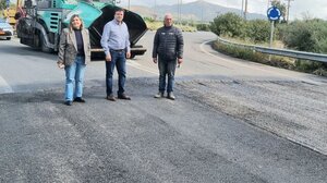 Αυτοψία του Αντιπεριφερειάρχη Ηρακλείου στο έργο ασφαλτικής αναβάθμισης κόμβος Πραιτωρίων-Πύργος