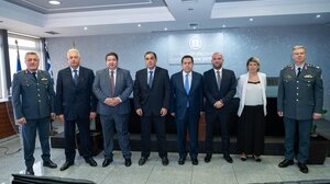 Τελετή παράδοσης - παραλαβής στη Γενική Γραμματεία Δημόσιας Τάξης για τον Μιχ. Καραμαλάκη