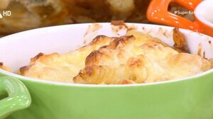 Ογκρατέν ζυμαρικών με μανιτάρια, κοτόπουλο και πιπεριές