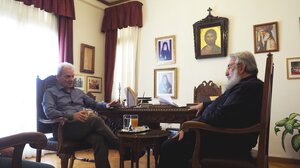 Συνάντηση του Αλέξη Καλοκαιρινού με τον Αρχιεπίσκοπο Κρήτης
