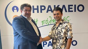 Ο Γιώργος Τζάτζης μαζί με τον Μιχάλη Καραμαλάκη