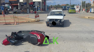 Τροχαίο στα Χανιά: Μοτοσικλέτα συγκρούστηκε με αγροτικό