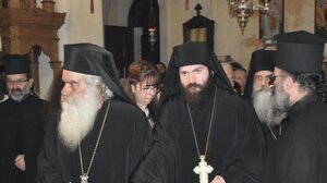 Στην ενθρόνιση του νέου Ηγουμένου της Ιεράς Μονής Αγκαράθου, ο Μανώλης Φραγκάκης