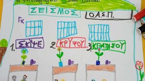 Μια ζωγραφιά από τους μαθητές της Βιάννου για το σεισμό