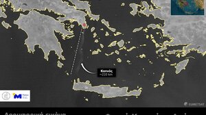 Βορειοδυτικά της Κρήτης έφτασε ο καπνός από τη μεγάλη φωτιά της Κερατέας