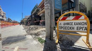 Συνεχίζονται οι μεγάλες παρεμβάσεις στα πεζοδρόμια των Χανίων