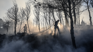 Δύσκολη παραμένει η κατάσταση της φωτιάς στη Χίο, βελτιωμένη εικόνα στην Κω