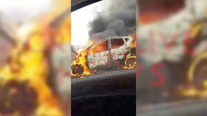 Παρανάλωμα του πυρός αυτοκίνητο στην Ηρακλείου - Μοιρών - Δείτε βίντεο