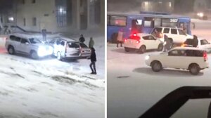 Επική καραμπόλα σε δρόμο - "γυαλί" στην Ρωσία