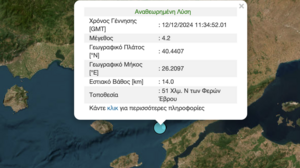 Σεισμός 4,2 Ρίχτερ στον Έβρο