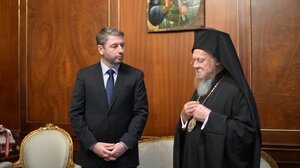 Συνάντηση του Νίκου Ανδρουλάκη με τον Οικουμενικό Πατριάρχη στο Φανάρι