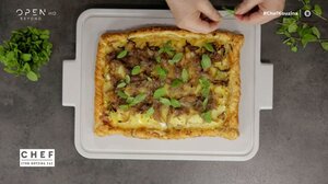 Tάρτα με πατάτες και καραμελωμένα κρεμμύδια