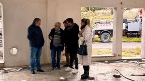 Στο έργο κατασκευής της αίθουσας πολλαπλών χρήσεων στο Αμμούδι, ο Μ. Μποκέας