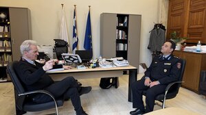 Συνάντηση Καλοκαιρινού με τον νέο Συντονιστή Πυροσβεστικών Επιχειρήσεων Κωνσταντίνο Ψαρρό