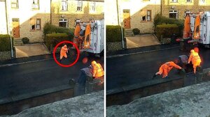 Ποντικάκι κατατρομάζει εργάτη αποκομιδής σκουπιδιών!