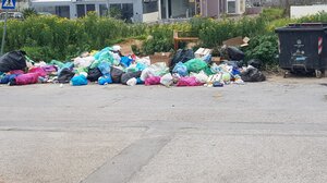 Έμεινα μόνο ένας κάδος απορριμμάτων, που δεν φτάνει