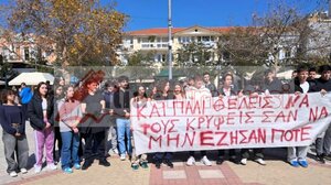 Συγκέντρωση μαθητών για τα Τέμπη στον Πύργο