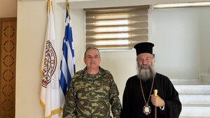 Στον Μητροπολίτη Ρεθύμνης ο νέος Διοικητής της 44ης Στρατιωτικής Διοίκησης ΤΑΛΩΣ