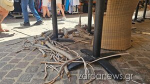 Χανιά: Δέντρα, κλαδιά και... γλάστρες - Μεγάλα τα προβλήματα από τους νοτιάδες!