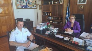 Ο νέος Λιμενάρχης Ρεθύμνου επισκέφτηκε την Αντιπεριφερειάρχη Μαρία Λιονή