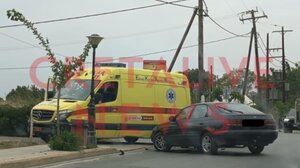 Ηράκλειο: Αυτοκίνητο συγκρούστηκε με μηχανή στην Αμμουδάρα