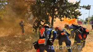 Η Πολιτική Προστασία σε δοκιμασία: Επιχείρηση μεγάλης φωτιάς στο Οχυρό Σούδας