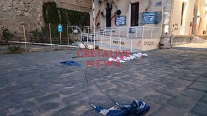 Ζημιές και μπογιές στην Αποκεντρωμένη μετά την πορεία για την Παλαιστίνη