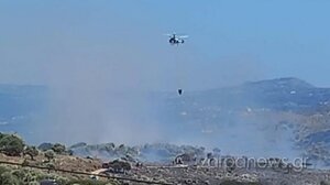 Νέα φωτιά στα Χανιά - Επιχειρεί κι ελικόπτερο