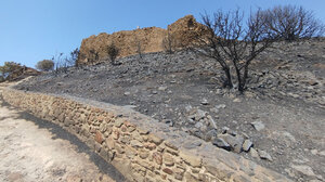 Φθορές από τη φωτιά στο βυζαντινό ναό του Αγίου Γεωργίου και στο Κάστρο της Βολισσού στη Χίο