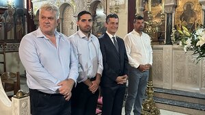 Ο Κωνσταντίνος Κεφαλογιάννης στον Εσπερινό του Αγίου Τίτου στο Τυμπάκι